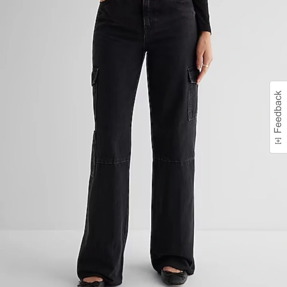 Express High Rise Cargo Jeans - Picture 2 of 6